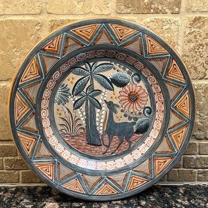 Vintage Tonala Earthenware Pottery Plate
